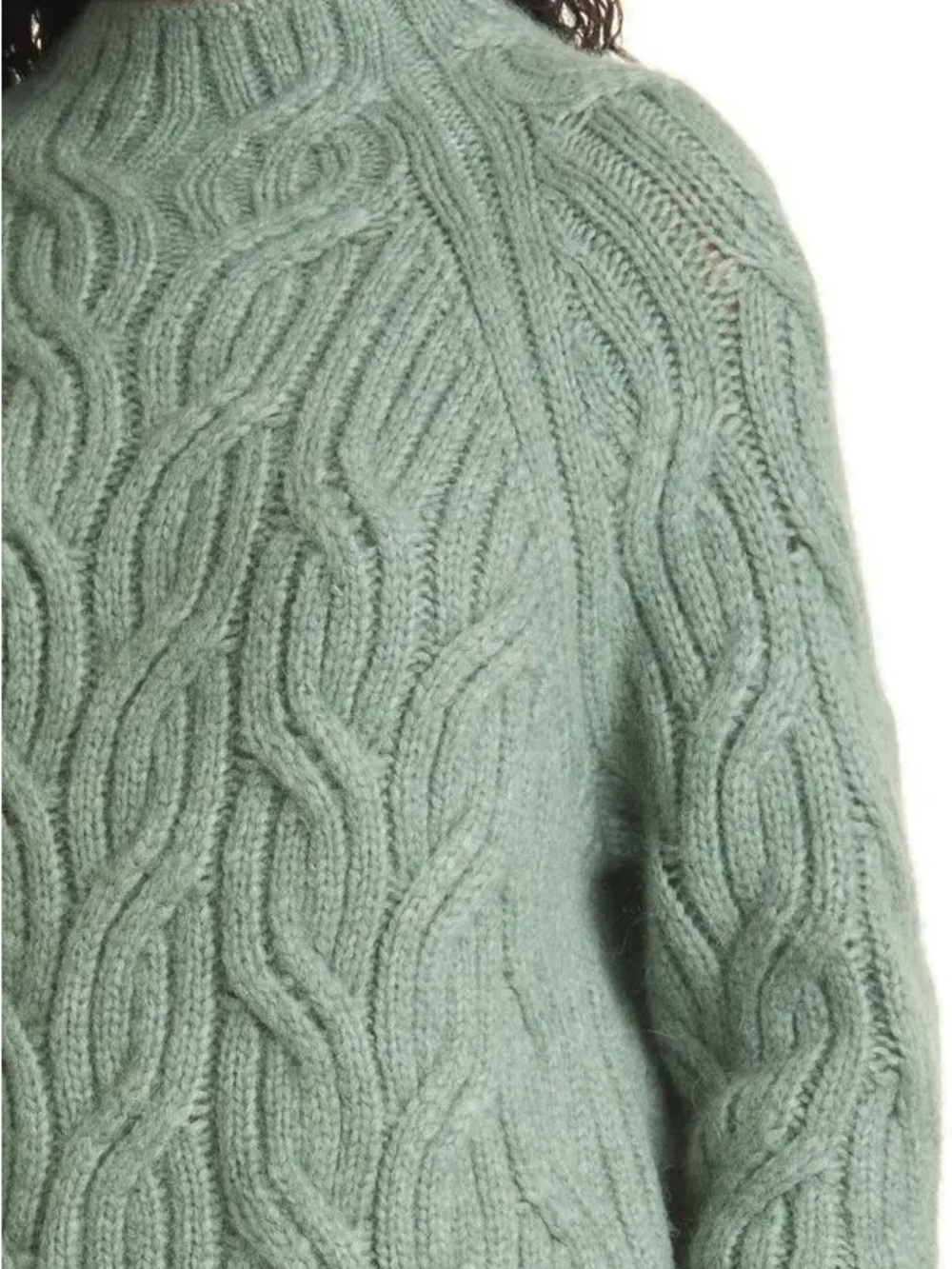 Vince Twisted Chain Turtleneck Sweater in Jadeite - Picture 6 of 6